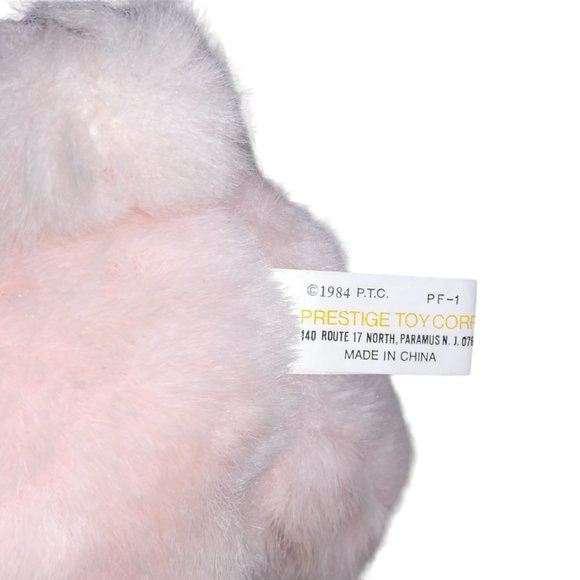 VTG  1984 PRESTIGE Pink Teddy Bear Brown Nose Stuffed Animal Plush with Tag HTF - Picture 6 of 9